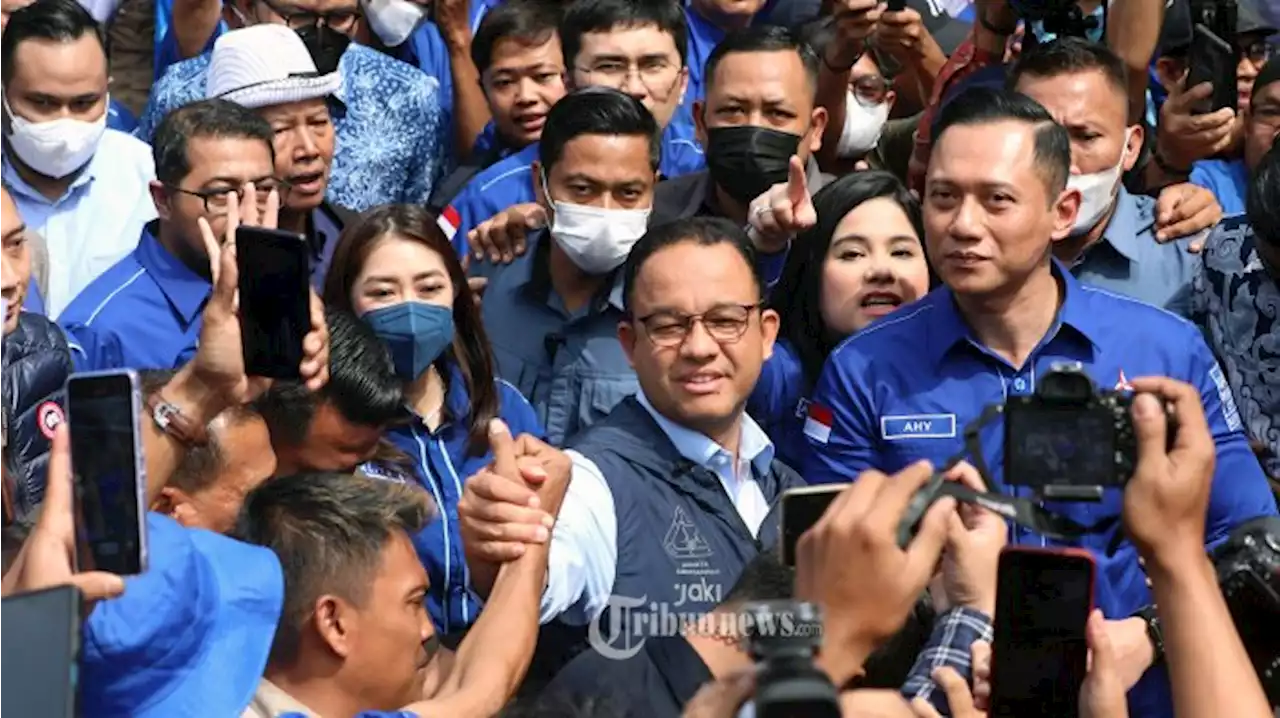 AHY dan Para Kader Sambut Anies di Markas Demokrat, NasDem: Sudah Klop, Tinggal Meresmikan - Tribunnews.com