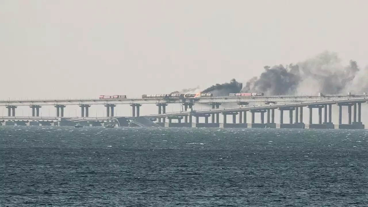 Russia says truck bomb damages key bridge to Crimea