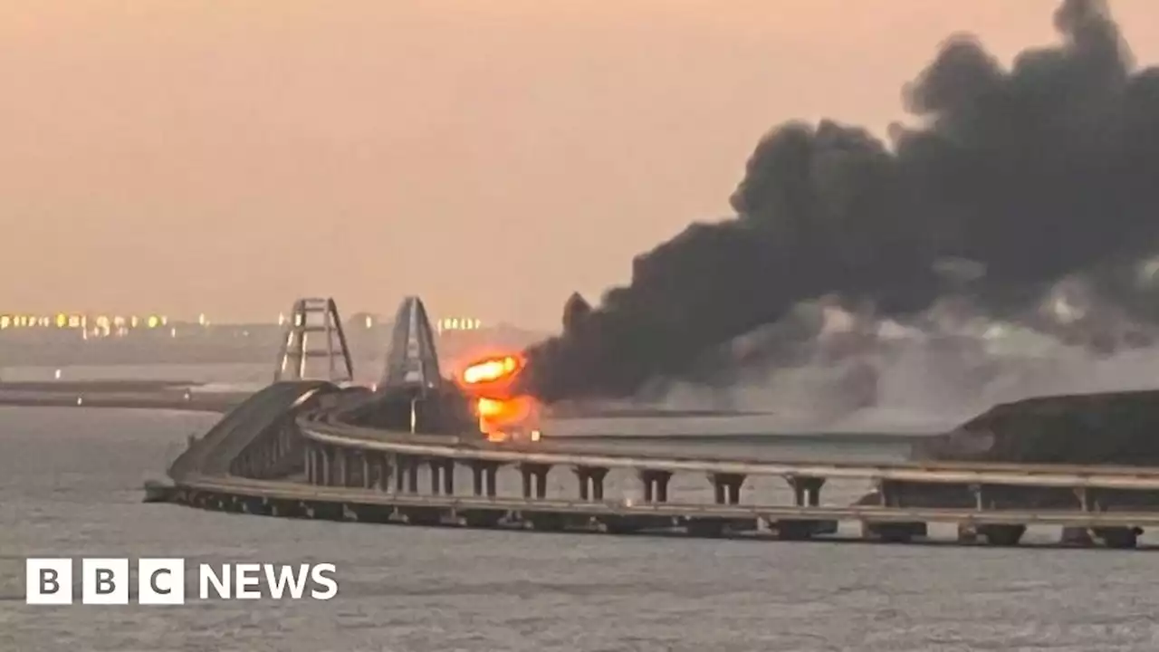 Kerch bridge fire: Blaze erupts on only bridge linking Crimea to Russia