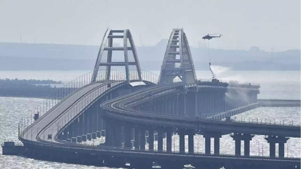 Crimea bridge blast damages key Russian supply route; 3 dead