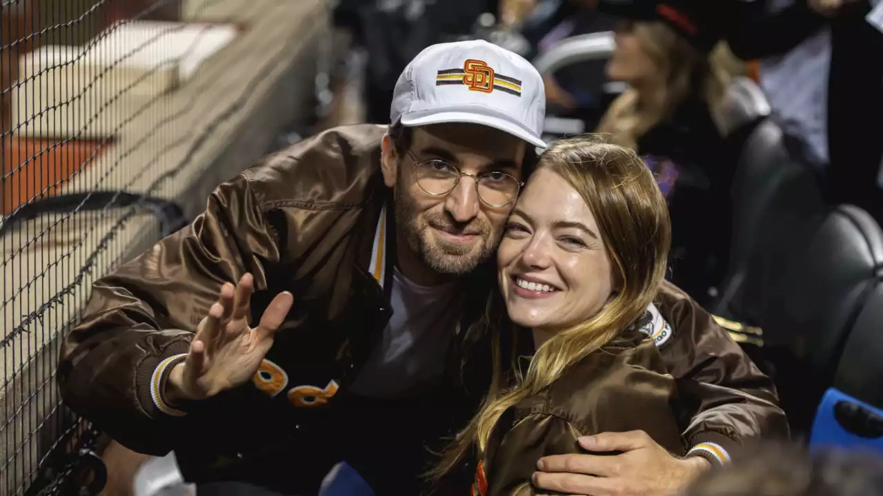 Emma Stone and Dave McCary React to Being Booed at Padres-Mets Game