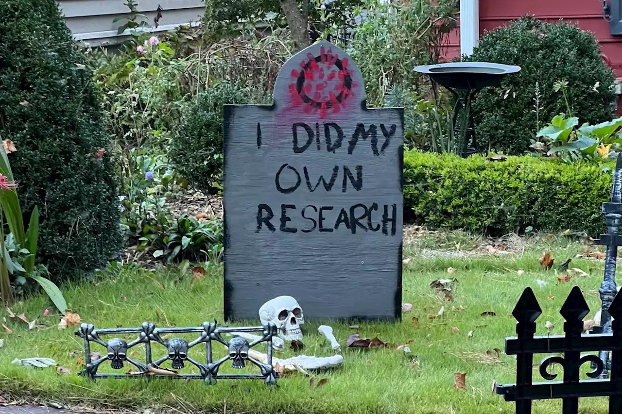 Backlash over 'did my own research' COVID Halloween decorations