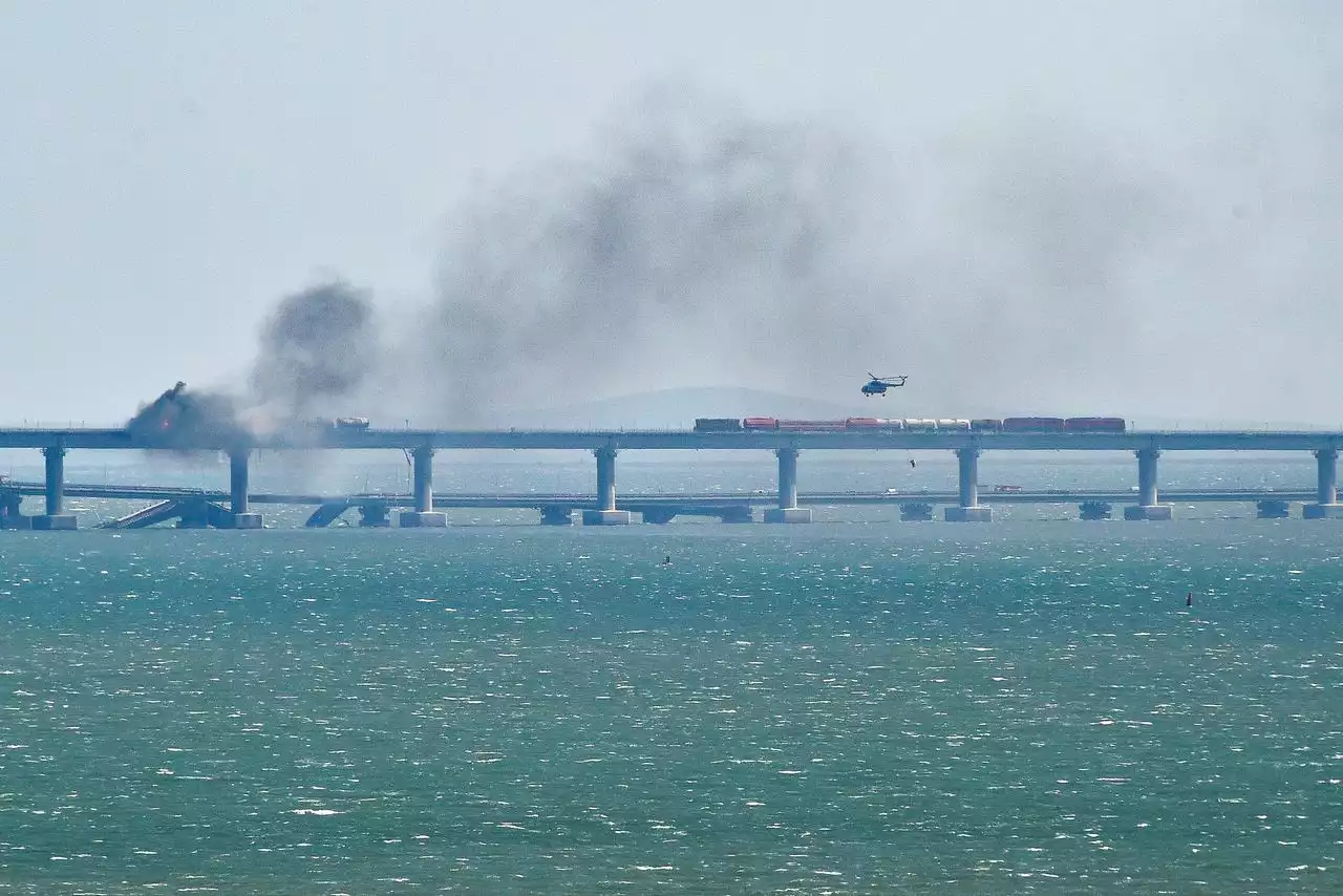 Truck bomb hits bridge to Crimea, hurts Russian supply lines