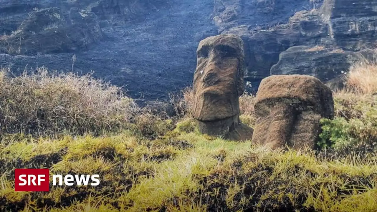 Weltbekannte Steinfiguren - Feuer beschädigt berühmte Moai-Statuen auf Osterinsel