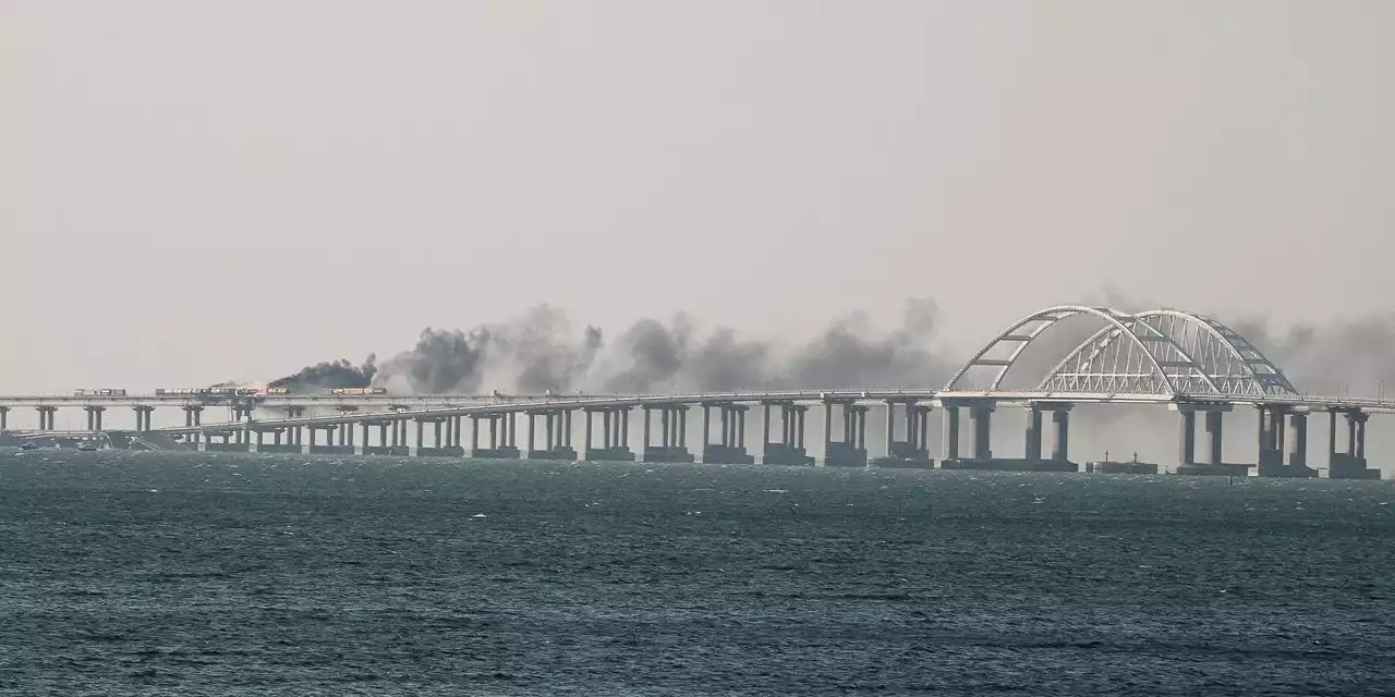 Major Explosion Hits the Bridge Between Crimea and Russia, Halting Traffic