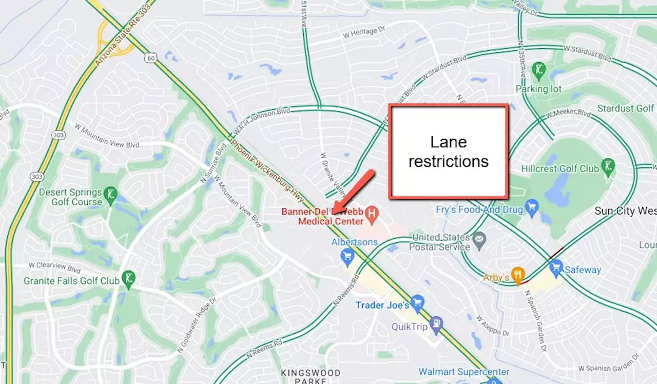 Lane restrictions planned on eastbound US 60 (Grand Avenue) at Yorkshire Drive Oct. 9-11