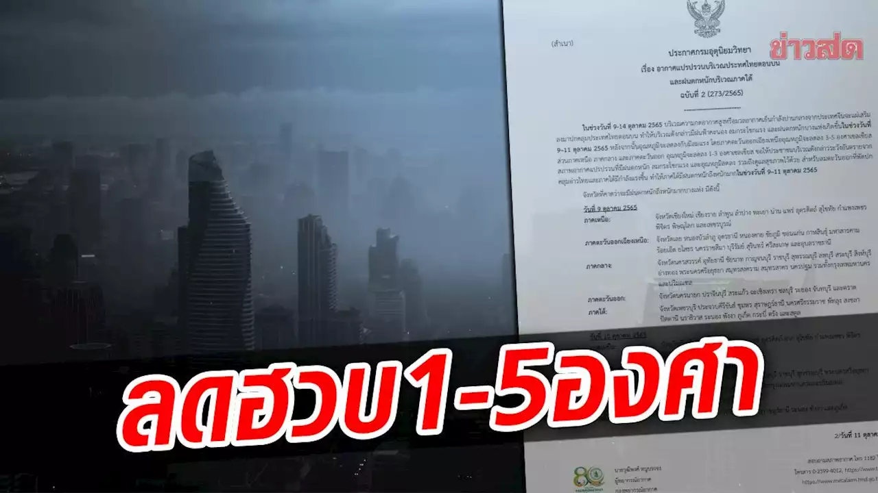 กรมอุตุฯ ประกาศฉบับ 2 เตือน 69 จังหวัด ฝนตกหนัก-ลมแรง อุณหภูมิลด 1-5 องศา - ข่าวสด