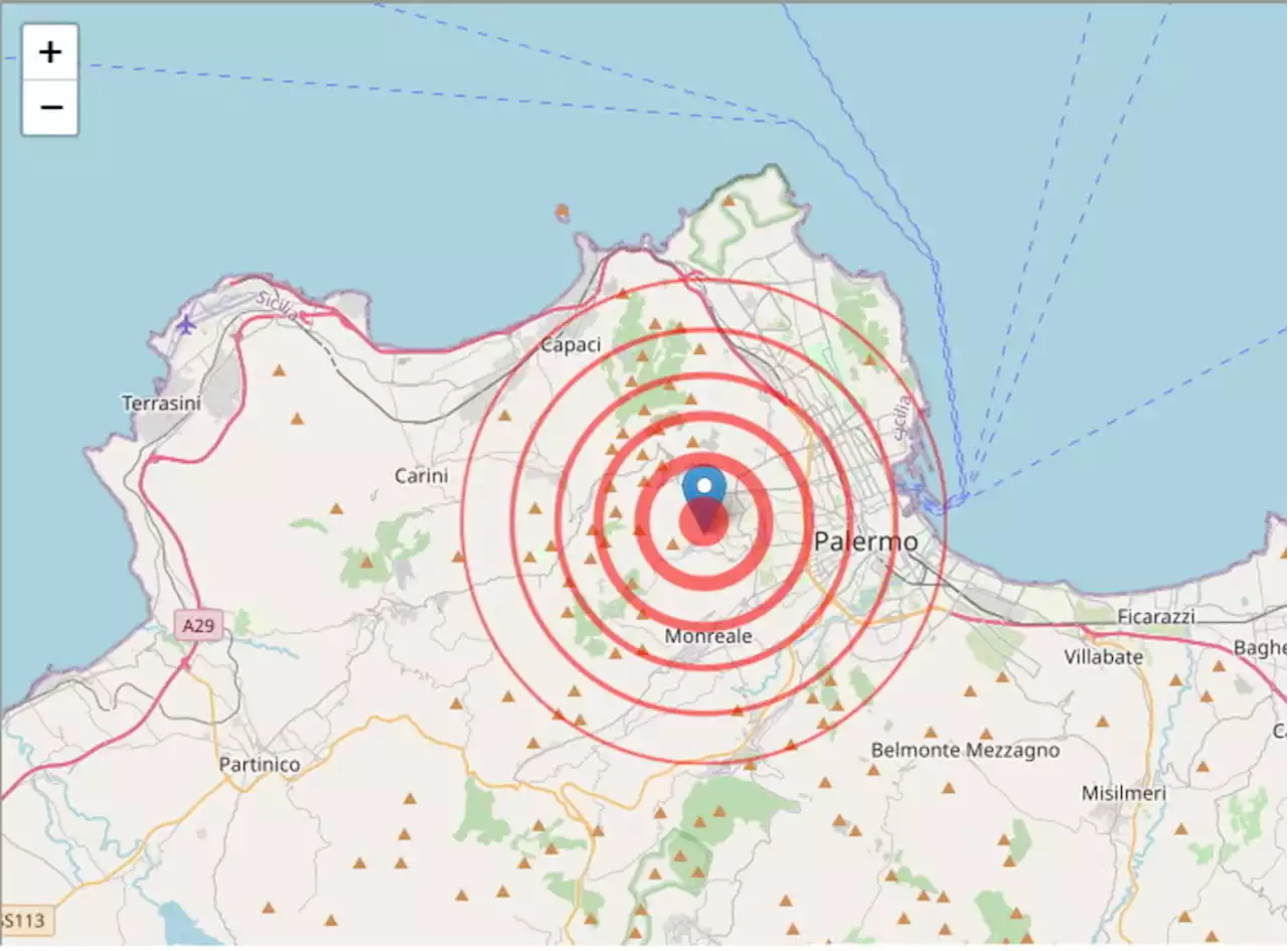 Terremoto a Palermo, scossa magnitudo 2.5 vicino Monreale