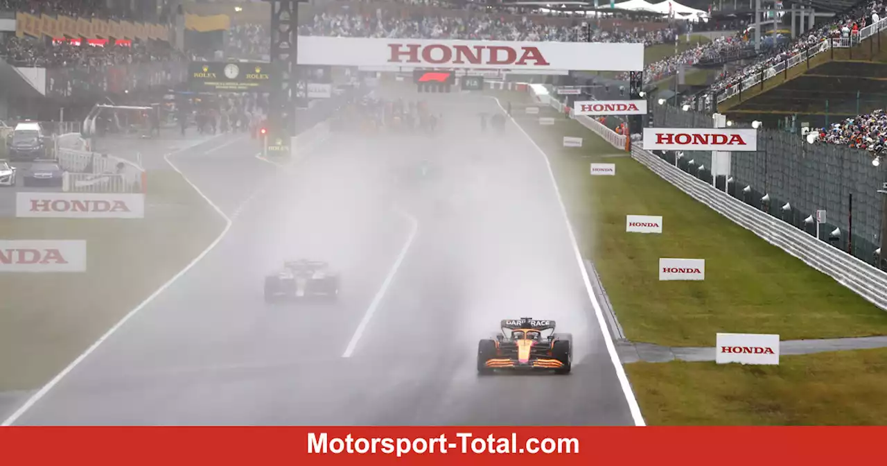 Formel-1-Rennen Japan 2022: Rote Flagge nach Regen und Abflügen