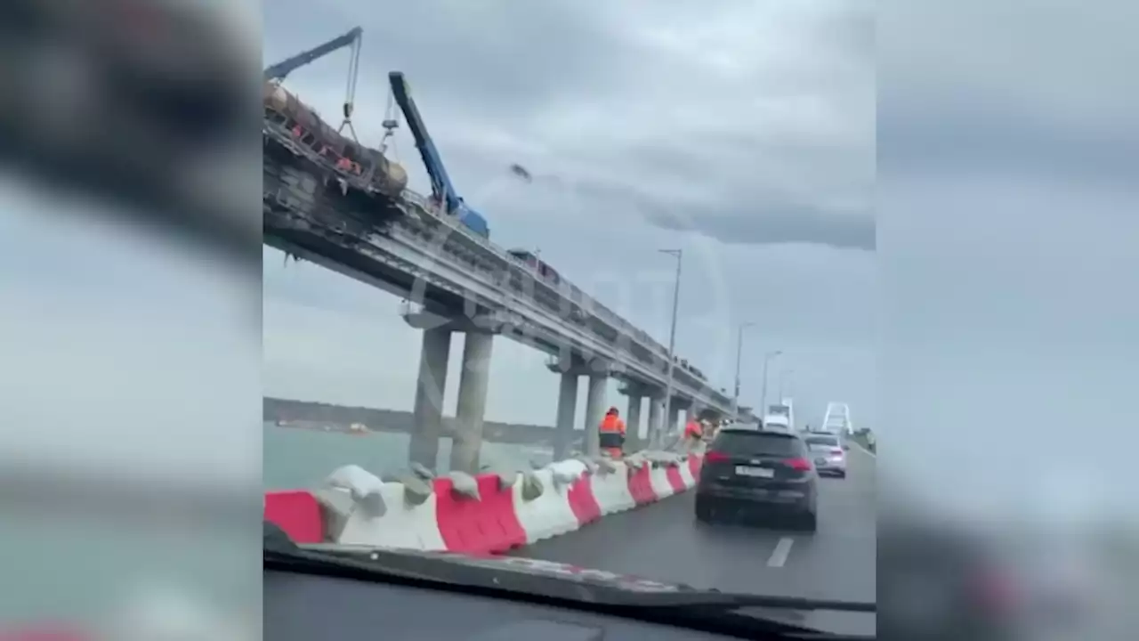 I russi divulgano i video del ponte di Crimea riaperto al traffico