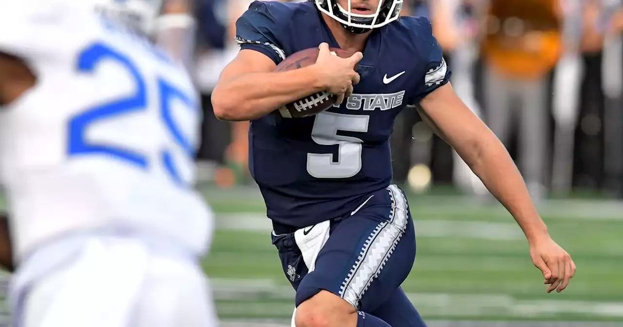 Cooper Legas’ 2 TDs in 4th help Utah State snap four-game losing streak