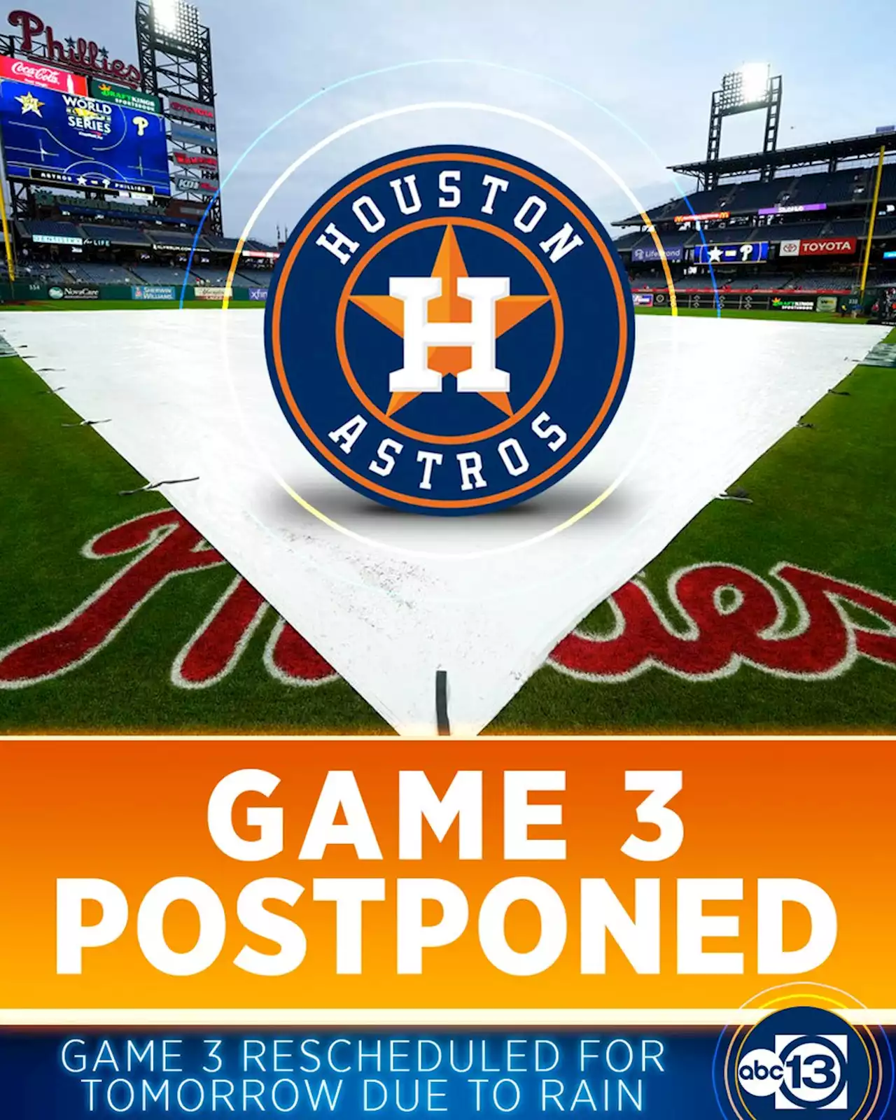 2022 World Series: Game 3 of the World Series postponed due to weather in Philly