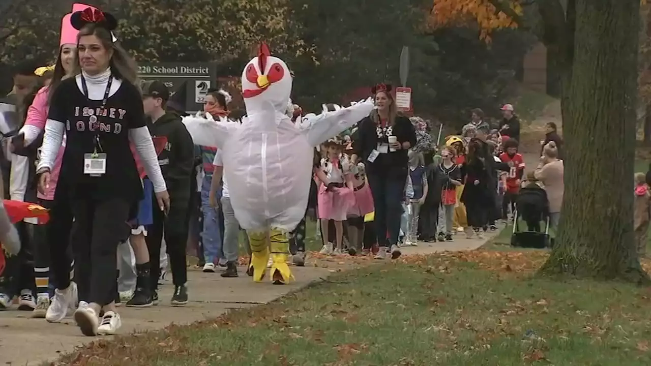 Chicago area shows off creative costumes on Halloween as trick-or-treaters fill streets