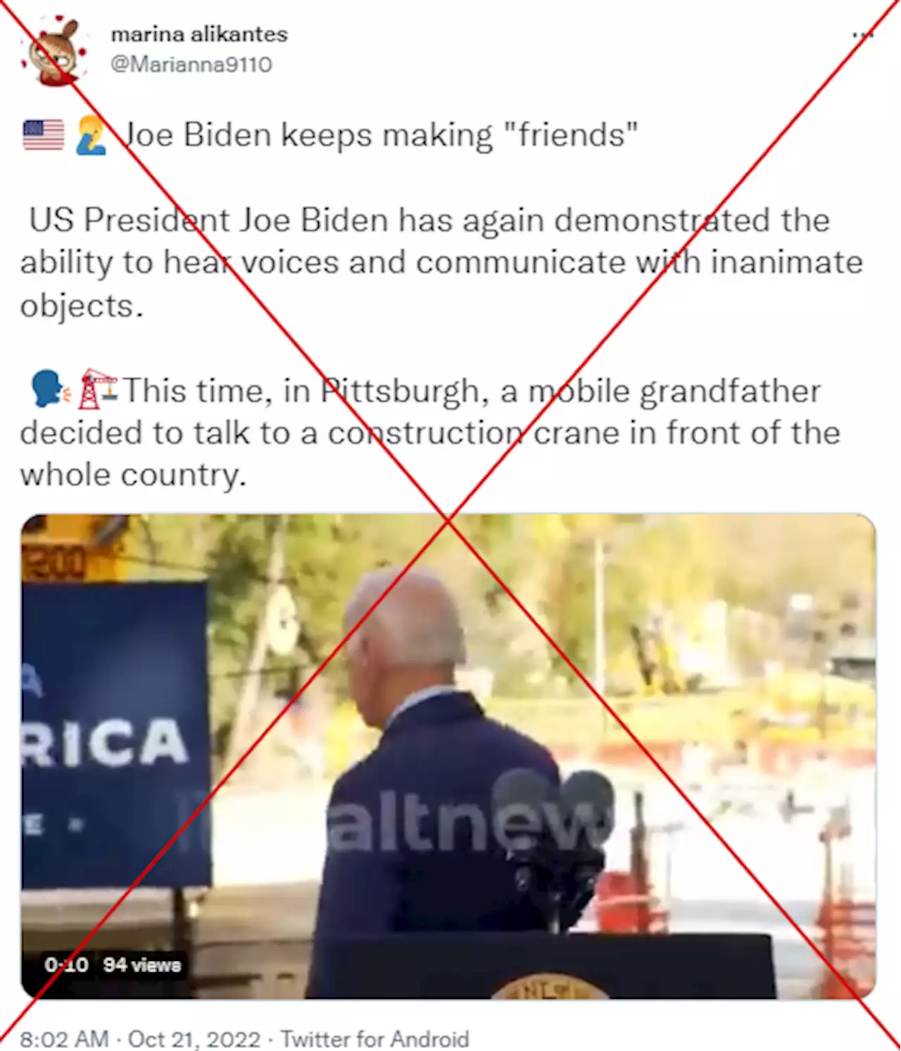 Biden did not talk to 'inanimate objects' at Pittsburgh rally