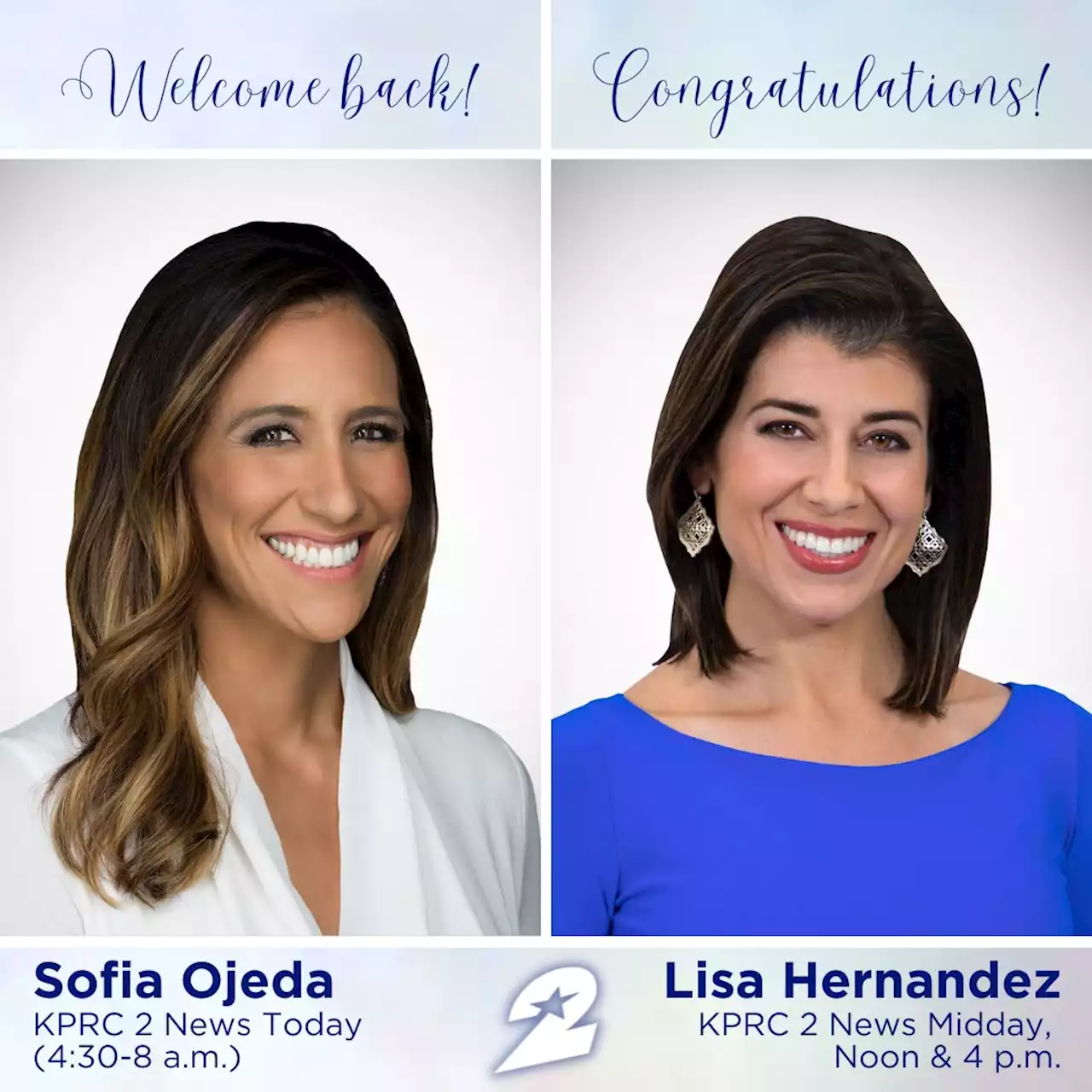 KPRC 2 announces return of Sofia Ojeda, plus new daypart for anchor Lisa Hernandez