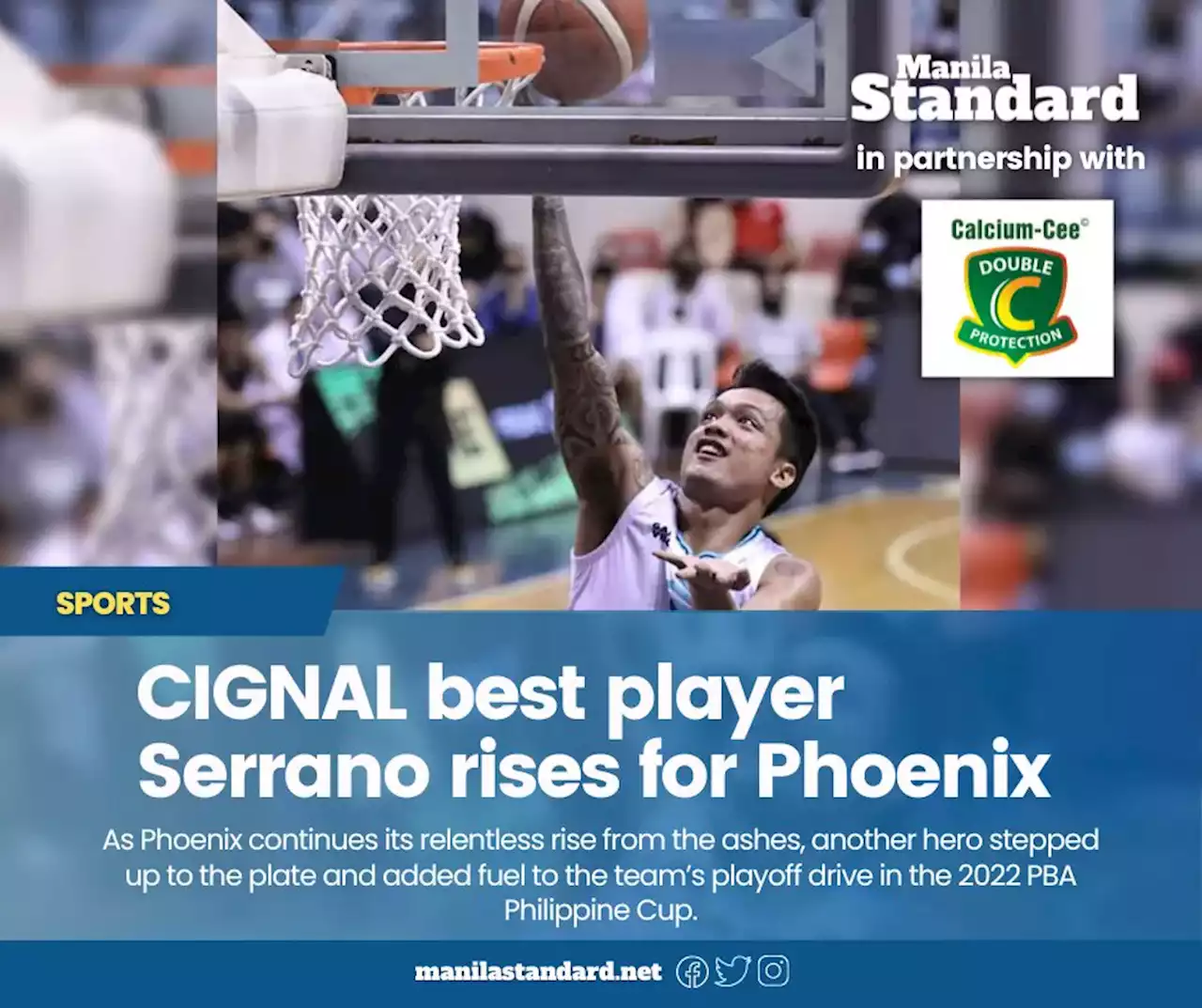 CIGNAL best player Serrano rises for Phoenix