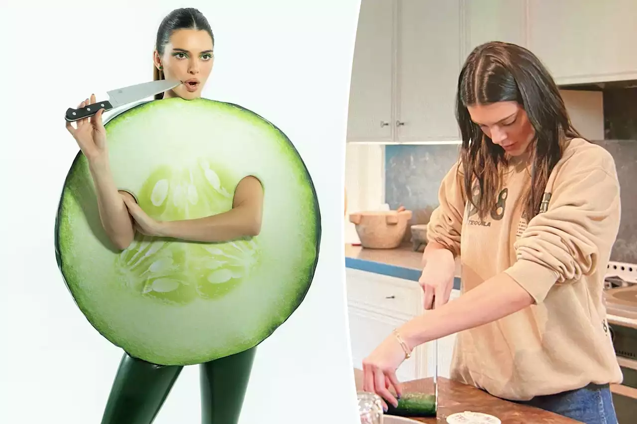 Kendall Jenner dresses as a cucumber for Halloween, pokes fun at viral video