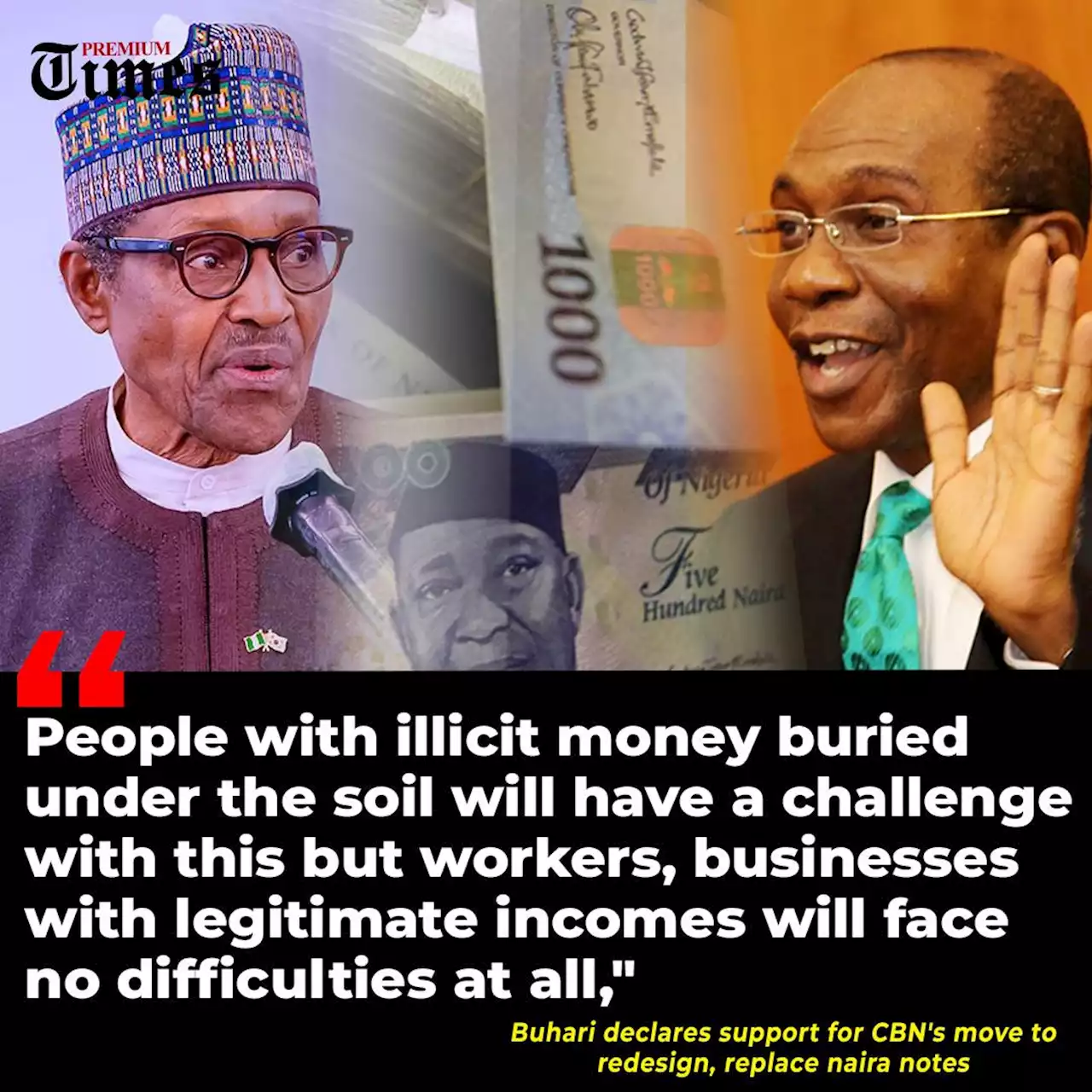 Buhari declares support for CBN's move to redesign, replace naira notes