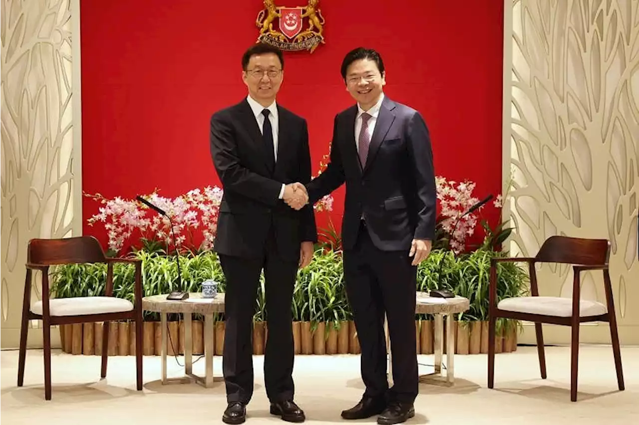 DPM Wong discusses bilateral cooperation with visiting Chinese Vice-Premier Han Zheng