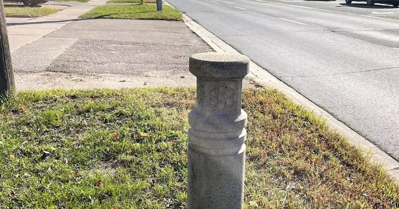 Unusual stone pillar is an artifact when Toronto was a different city