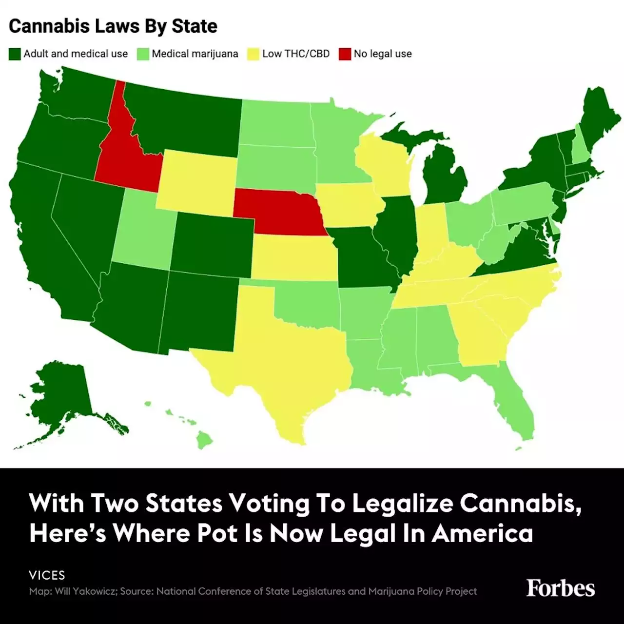 With Two States Voting To Legalize Cannabis, Here’s Where Pot Is Now Legal In America