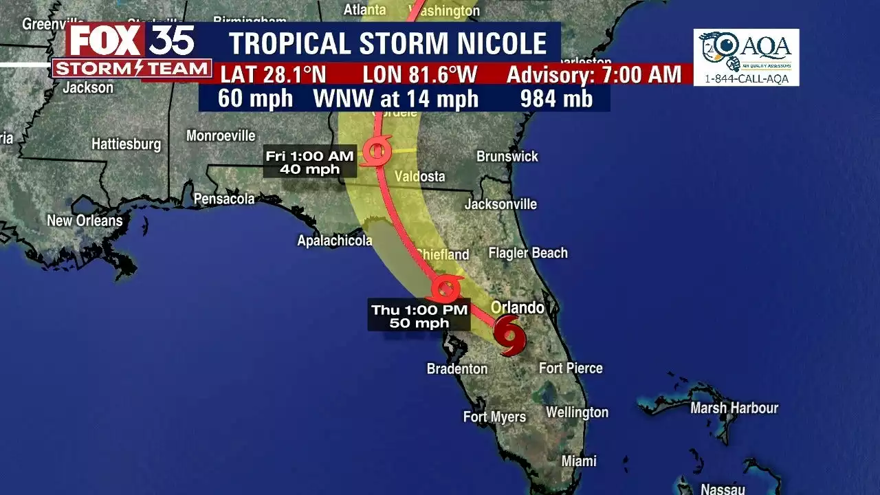 Tropical Storm Nicole lashing Florida with strong winds, heavy rains after landfall