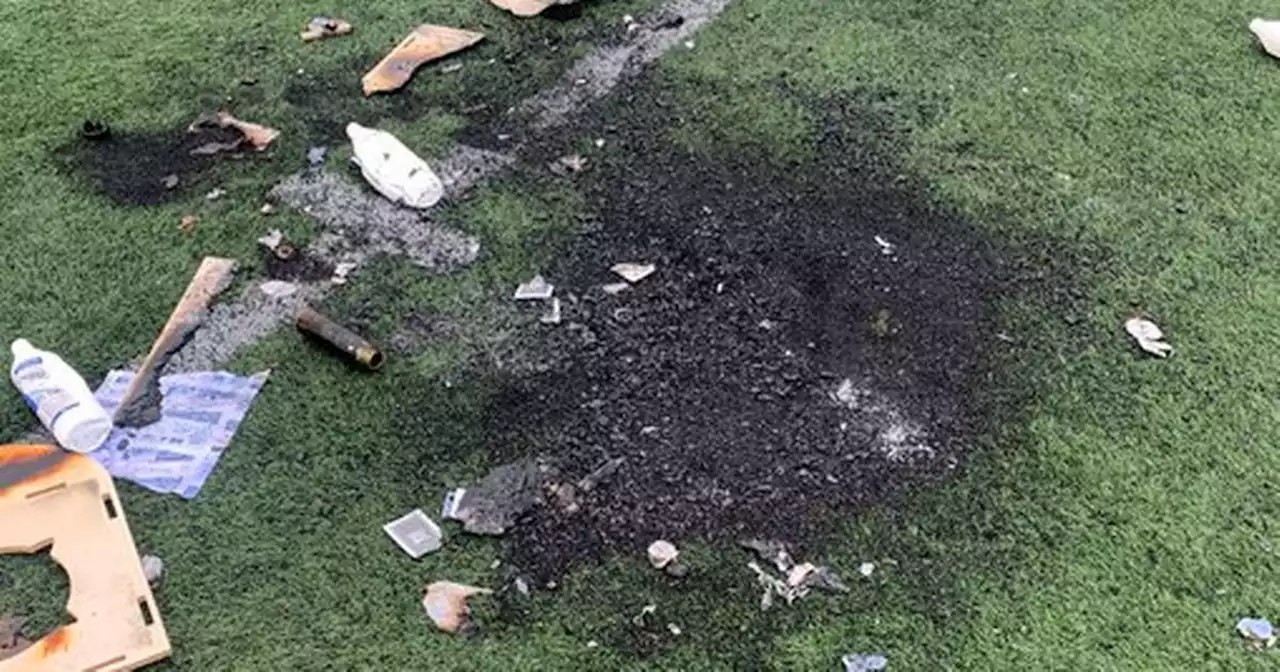 Maryhill sports centre astroturf set on fire by young thugs in 'sickening' act of vandalism