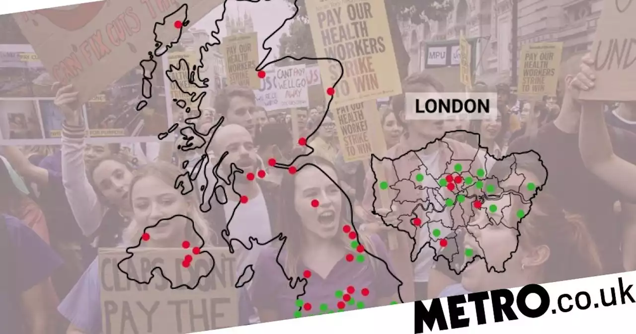 Map shows which NHS hospitals will be impacted by nurse strikes