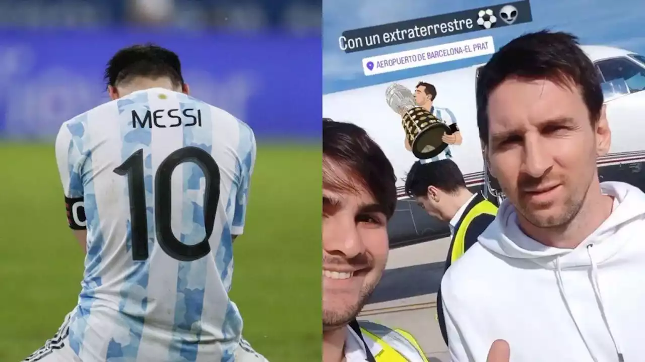 Lionel Messi viajó a Barcelona y un argentino le hizo un pedido especial: 'Traenos la Copa'