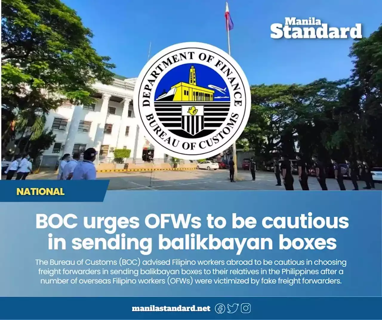 BOC urges OFWs to be cautious in sending balikbayan boxes