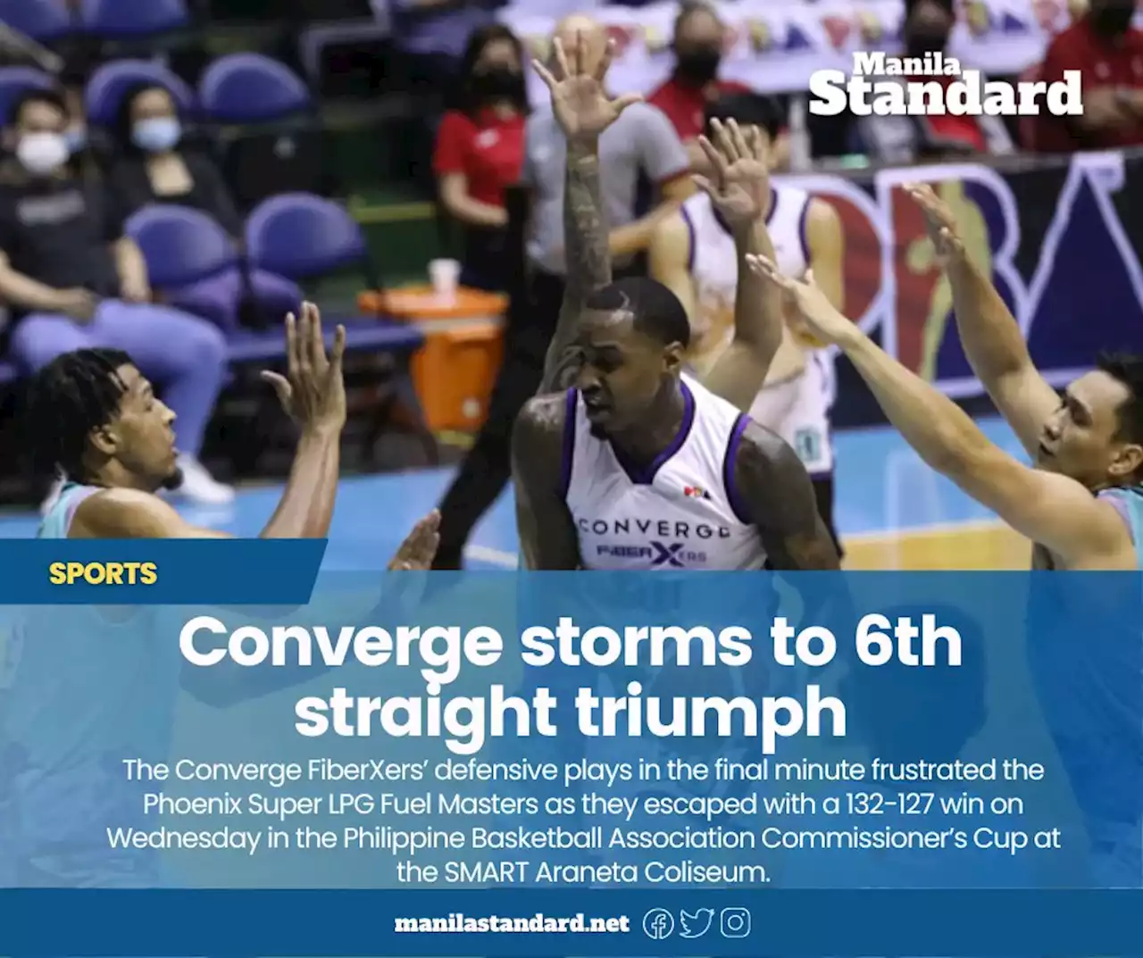 Converge storms to 6th straight triumph