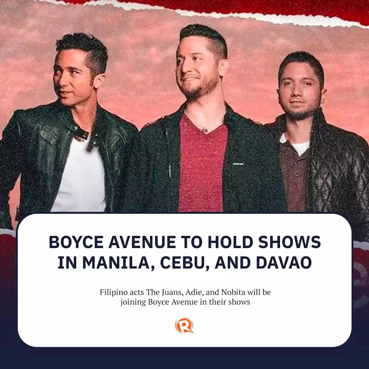 Boyce Avenue to hold shows in Manila, Cebu, and Davao