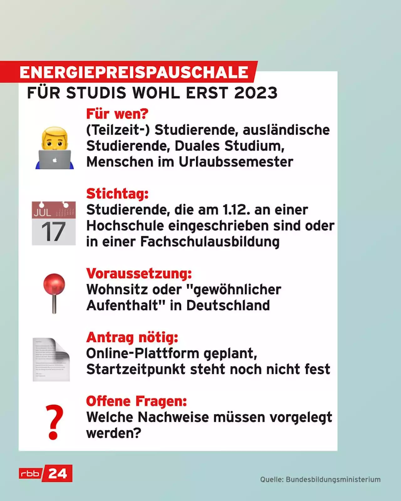 Studierende erhalten Energiepreispauschale wohl erst 2023