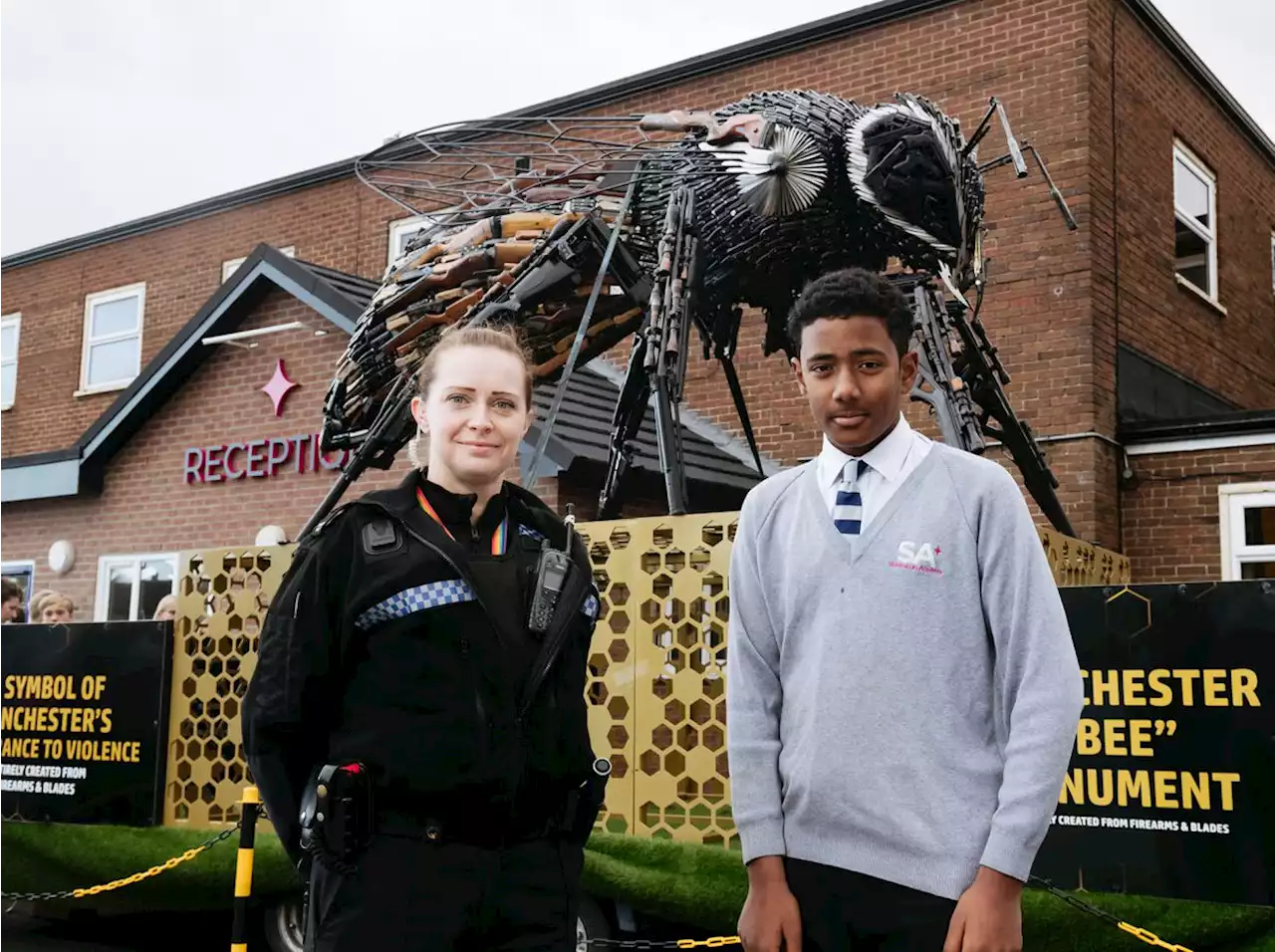 Shock and awe as Shropshire anti-violence sculpture sets school abuzz