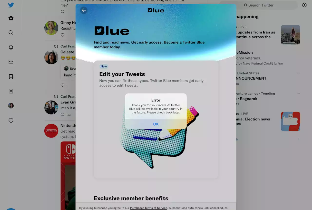 Twitter Blue subscriptions aren't working at the moment | Engadget