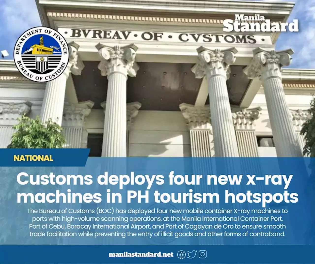 Customs deploys four new x-ray machines in PH tourism hotspots