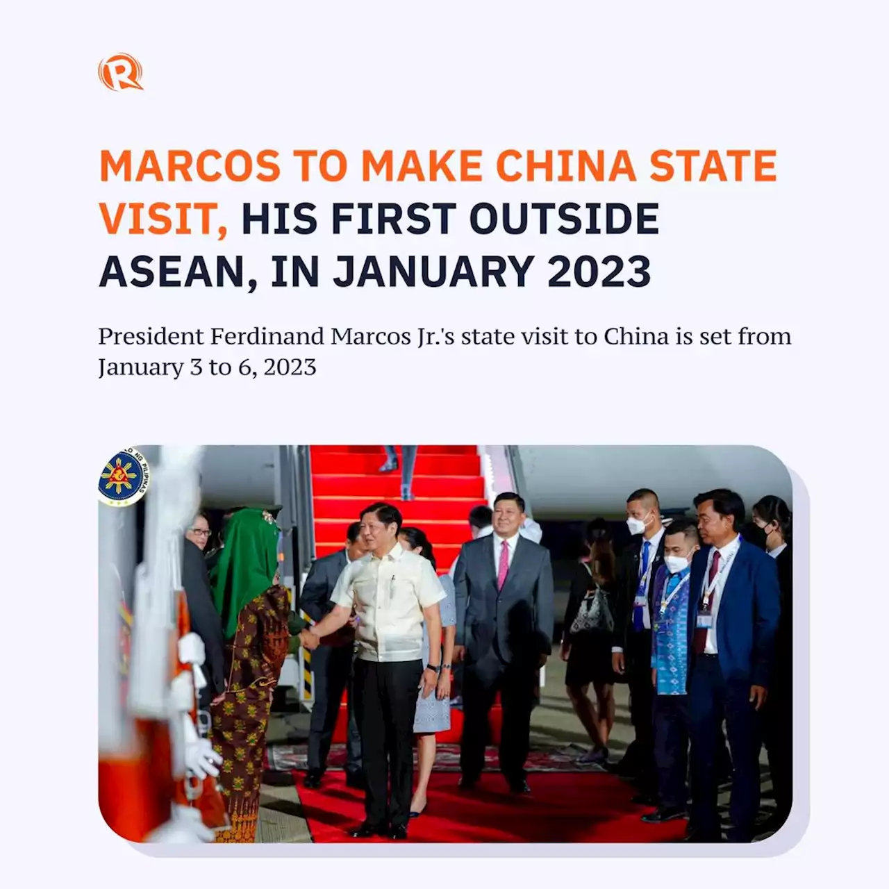 Marcos to make China state visit, his first outside ASEAN, in January 2023