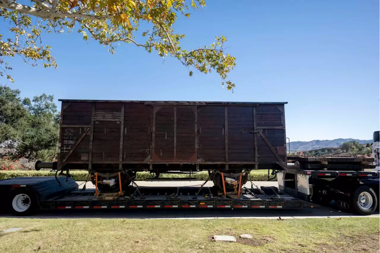 A Nazi-era train car like those that took Jews to camps arrives in Simi Valley