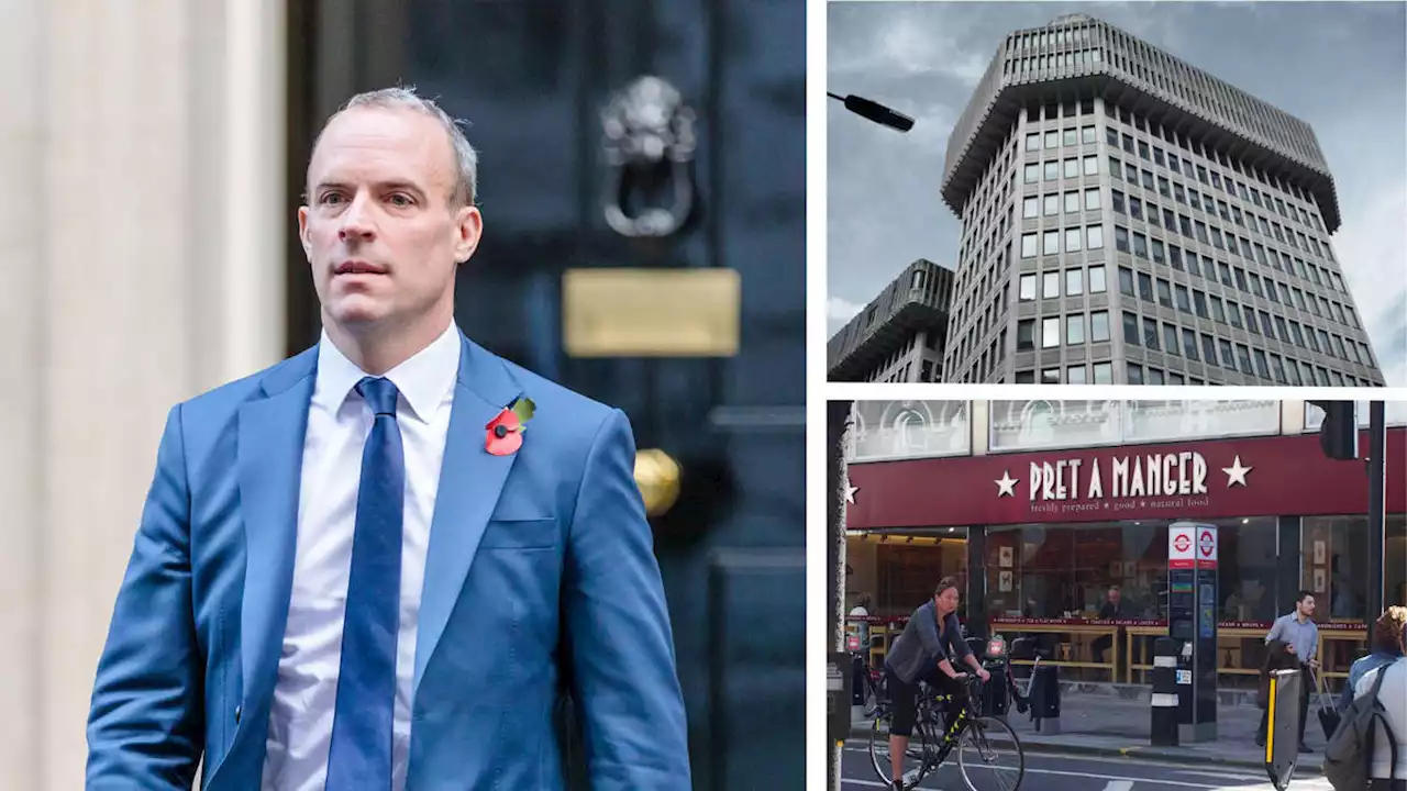 Upset Ministry of Justice staff accuse Raab of hurling Pret salad during tirade about briefings