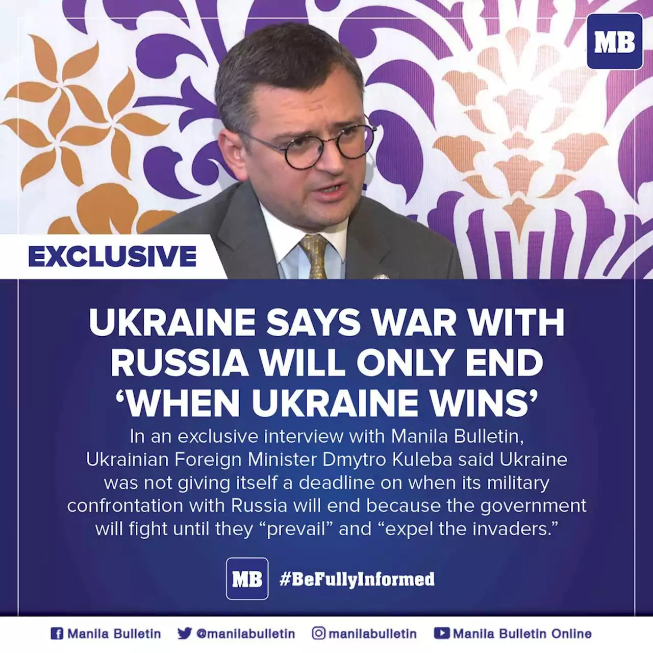 Ukraine says war with Russia will only end 'when Ukraine wins'