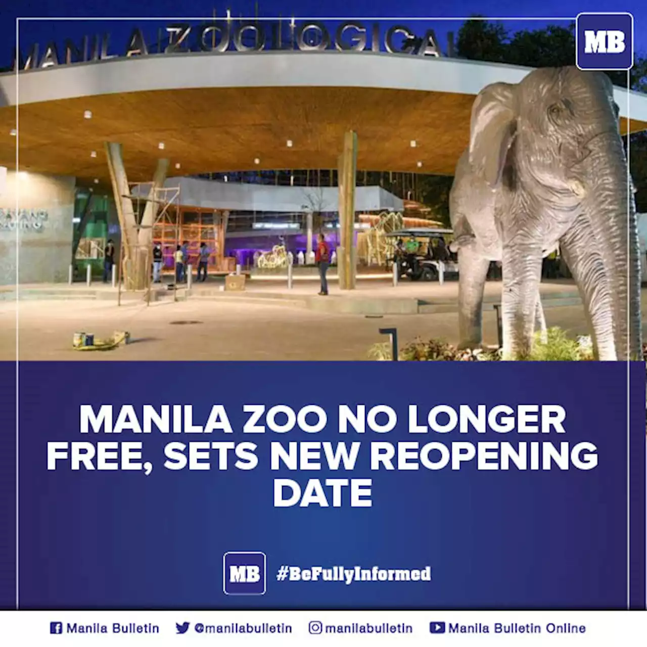 Manila Zoo no longer free, sets new reopening date