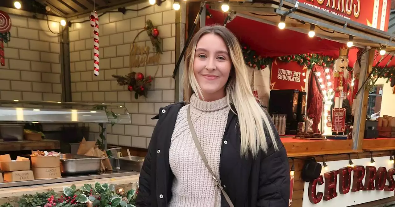 Most stylish people at Piccadilly Winter Gardens at Manchester Christmas Markets