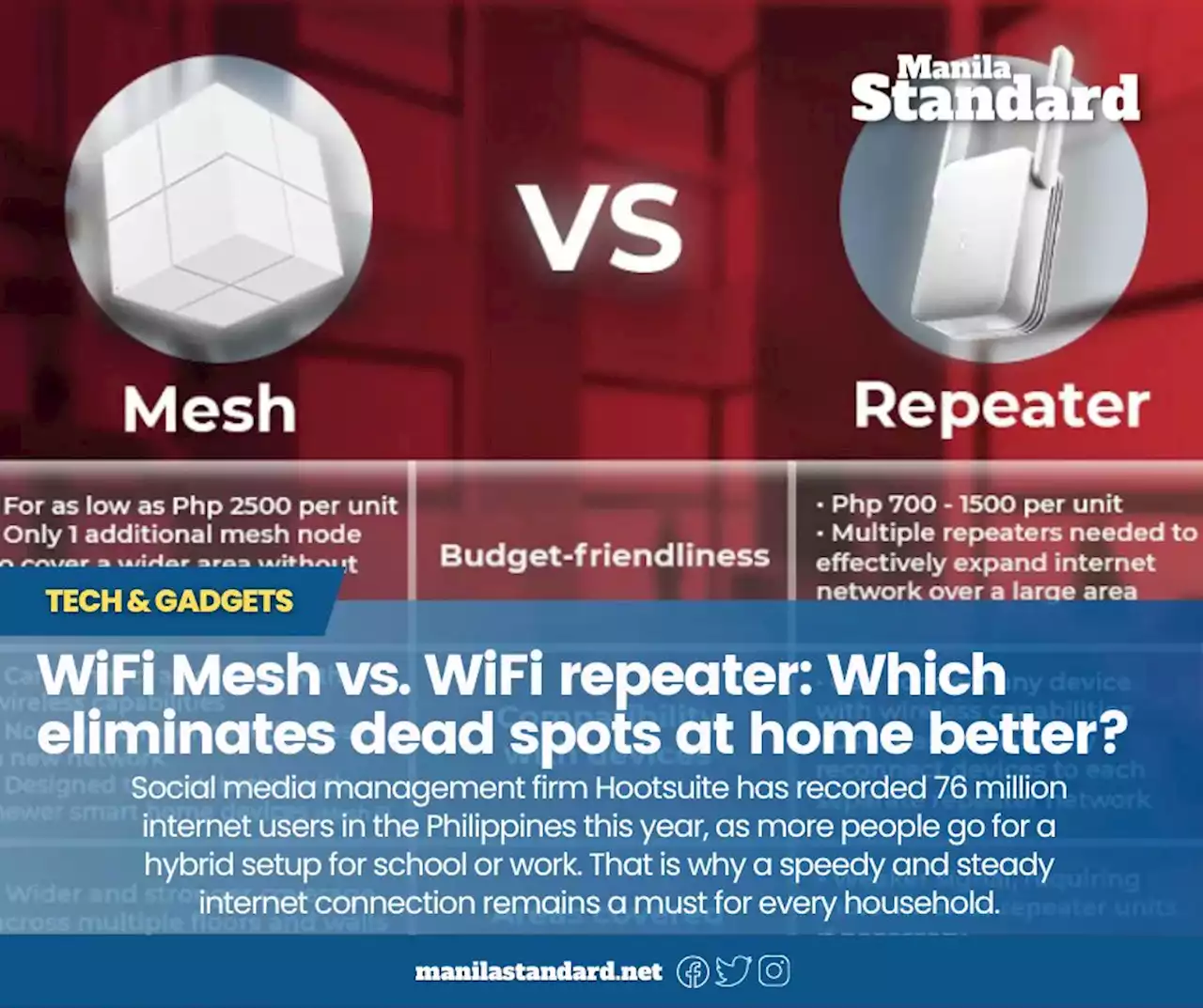 WiFi Mesh vs. WiFi repeater: Which eliminates dead spots at home better?