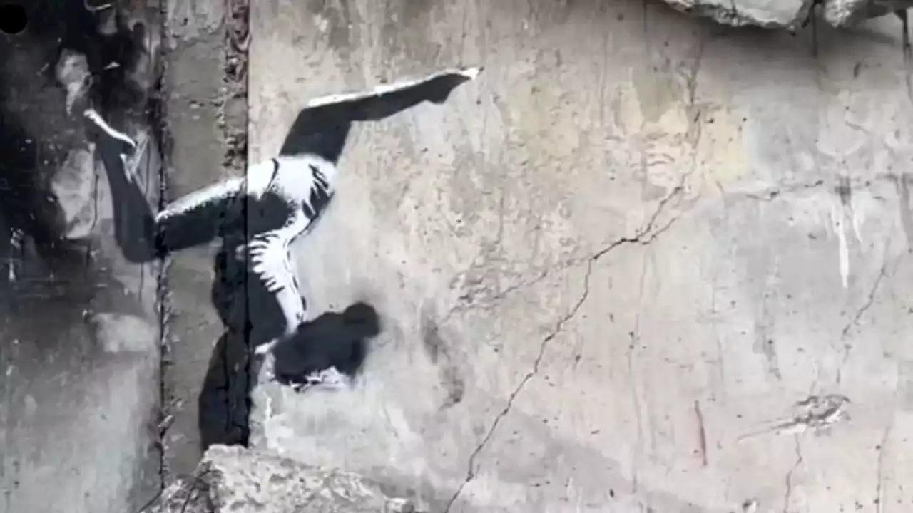 Banksy showcases new mural in war-scarred Ukrainian town