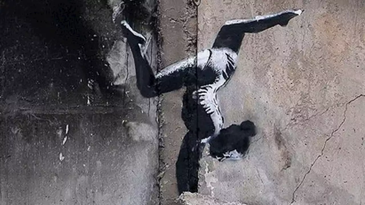 Banksy reveals mural in Ukrainian town that survived weeks of Russian occupation