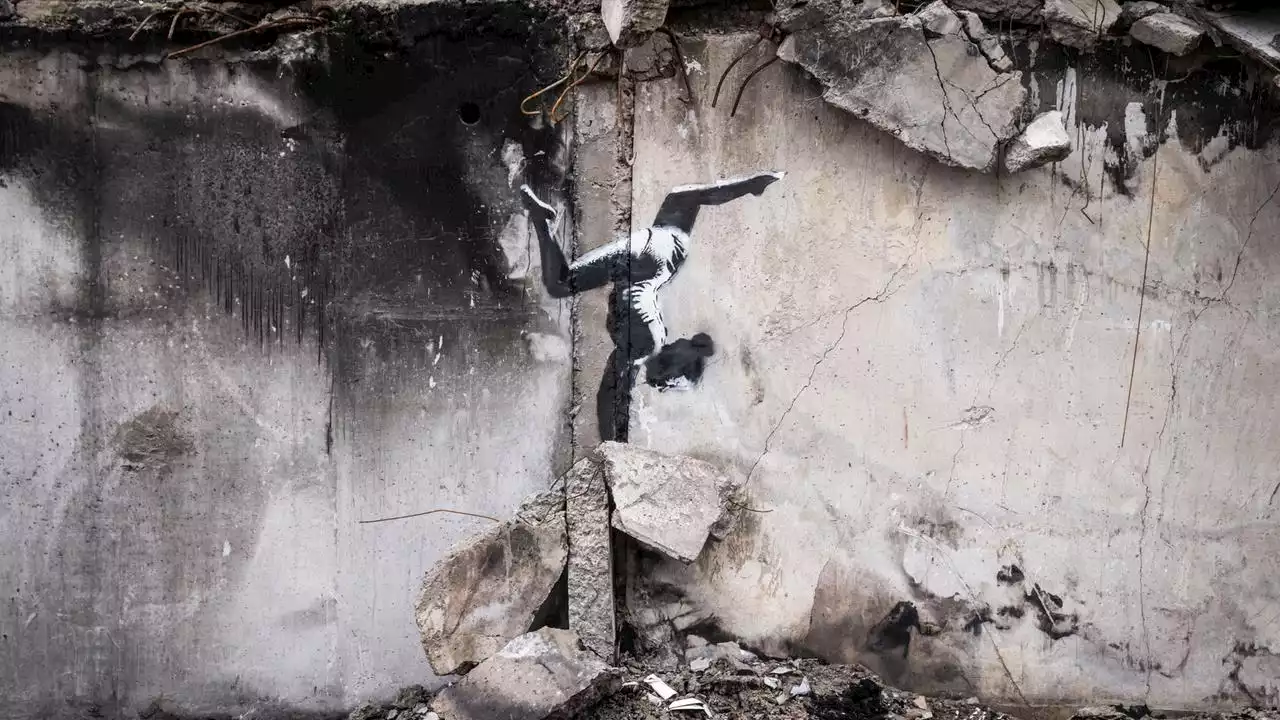 Ukraine: Banksy bestätigt Werk auf zerstörtem Haus