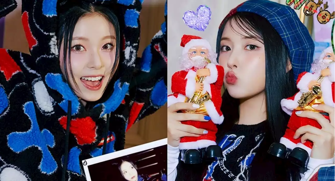 NMIXX's Kyujin and Jiwoo create a fun holiday mood in individual concept photos for 'Funky Glitter Christmas' | allkpop