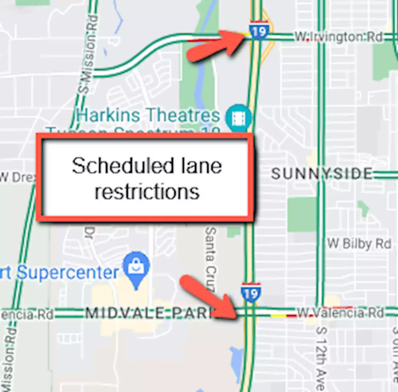 Plan for north- and southbound lane restrictions, delays on Interstate 19 in Tucson Nov. 14-18