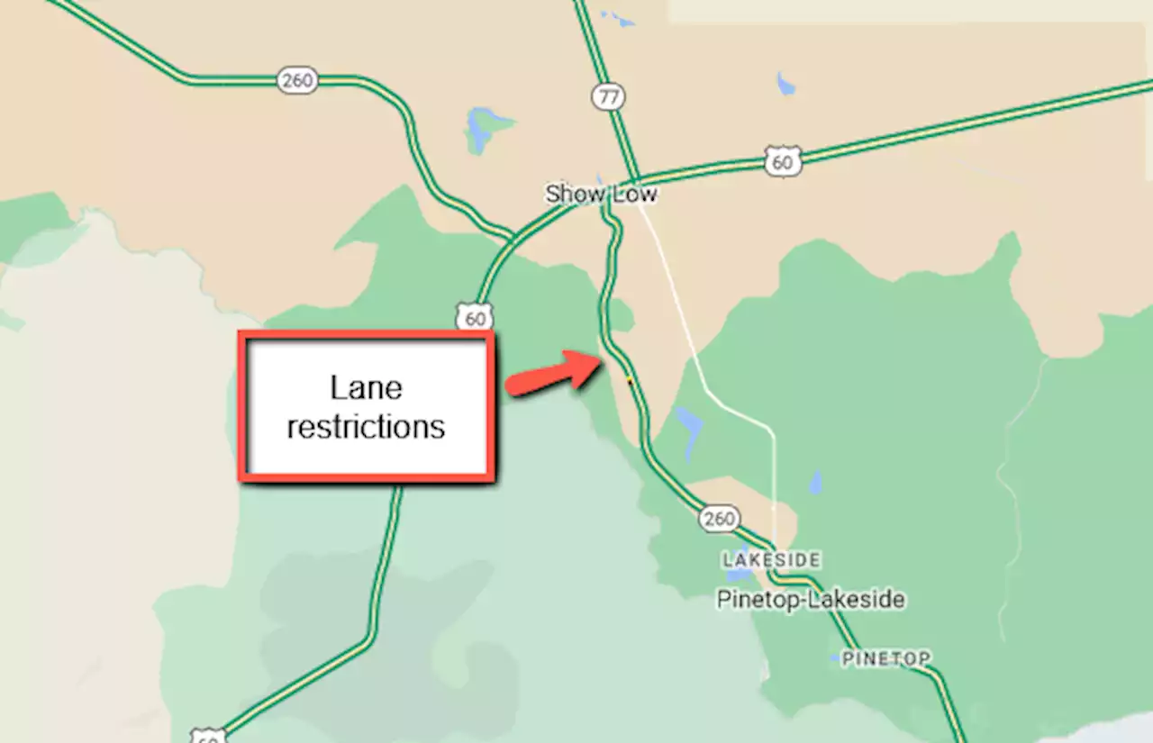 Lane restriction on SR 260 south of Show Low Nov. 14 - 17