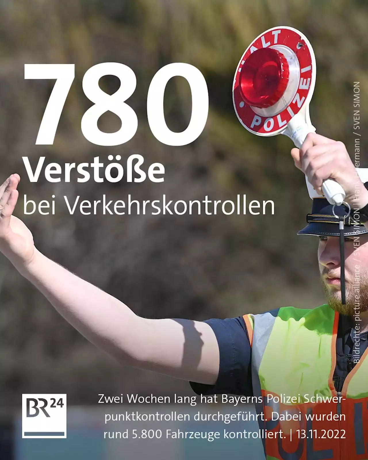 780 Verstöße bei rund 14.000 Verkehrskontrollen der Polizei